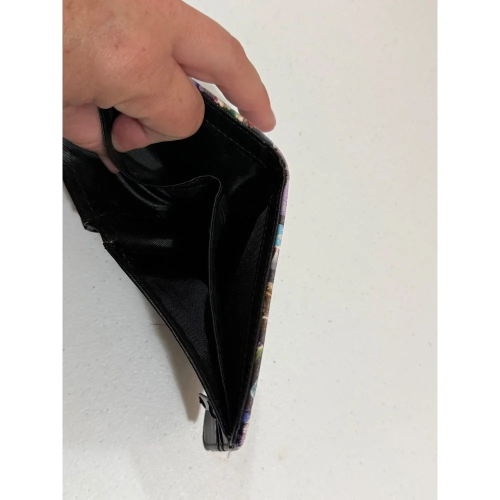 Roblox Bifold Wallet Black Multi Color Game Collage with Zipper Pocket